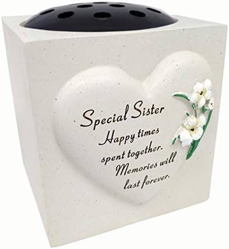 David Fischhoff Mum Black and Gold Grave Memorial Rose Bowl, Weatherproof - for Graveside Flower Arrangements, 14 X 15 Cm
