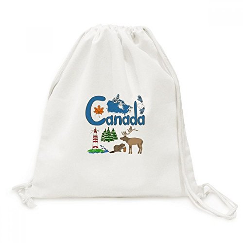 Toile Drawstring Backpack Canada durable avec motif imprimé haute définition