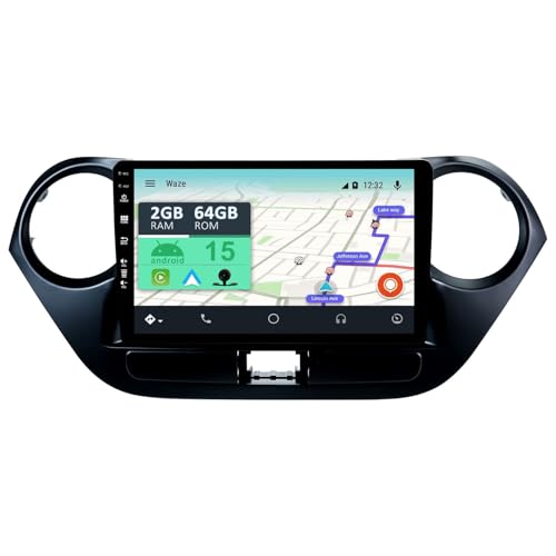 YUNTX [2+64G] Android 15 Autoradio für Hyundai i10 2014-2019-[Integriertes CarPlay/Android Auto/GPS]-9” IPS Touchscreen-mit Kamera-Lenkradsteuerung/MirrorLink/Bluetooth 5.0/WiFi/USB/4G
