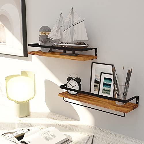 Floating Shelves Wall Mounted Storage Shelves for Kitchen, Bathroom,Set of 2 Carbonized Black
