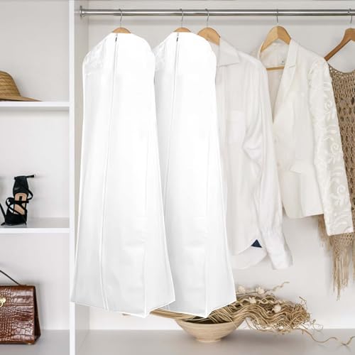 Brautkleidhülle Kleidersack Kleidungsaufbewahrungstasche 180 cm Atmungsaktiver Kleidersack Lange Kleidertasche für oder Lange Mäntel Abendkleider Brautkleider