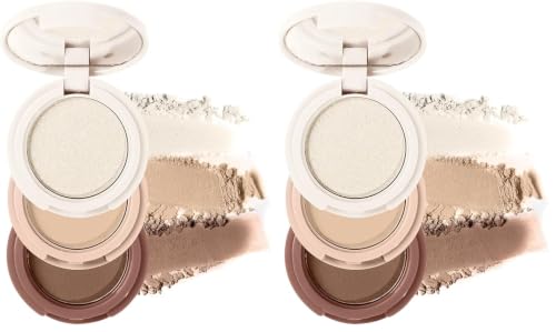 Image of Multibrite Blush Highlighter & Contour Palette 3 in 1 Makeup Powder Set Compact Powder Blush Highlighter Silky Smooth Face Blush Cheek Tint, Moisturizing Luminizer for Women (M03 (01 Light Brown))