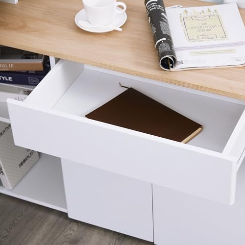 Bureau informatique modulable double niche et placard pour télétravail - 8