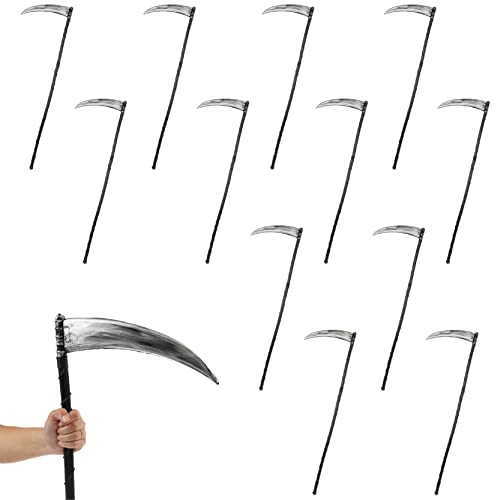 Faux d'Halloween Deluxe – Lot de 12 – 5 pièces – Accessoire de faux à visser – Faucheuse