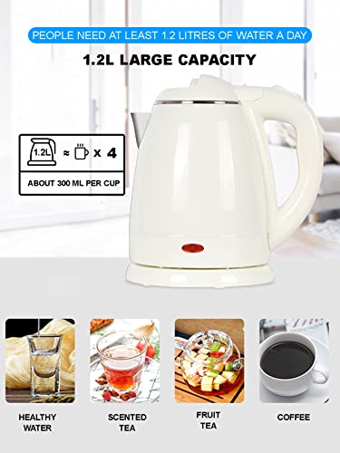 Bouilloire électrique 1.2L blanche pour thé et infusion rapide 1350W - 3