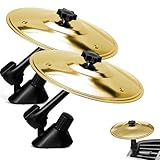 TrustBlai Car Cymbal Air Vent Ornament, 2 Pack Mini Drum Cymbal Decor with Adjustable Clip for Car Vent Dashboard, Fun Crash Cymbal Accessory for Auto Interior Decoration (Yellow)