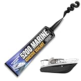 FORTIVO [Black] 5200 Marine Sealant - Fast Cure, High Bond Strength, UV Resistant Underwater 5200 Fast Cure, Marine Adhesive Sealant for Boats, Hulls, Decks, & RVs Marine Caulk Black 3oz