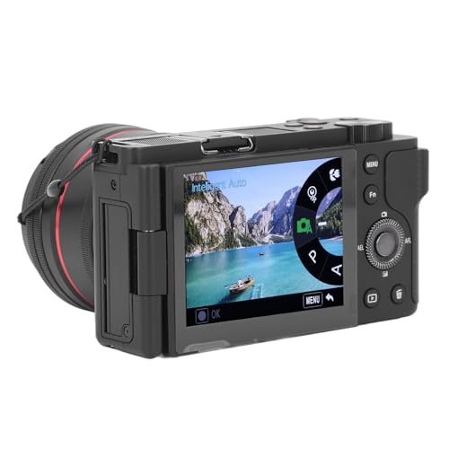 Bezprzewodowy Aparat Cyfrowy 5K HDR 30 Kl./s, 64 MP z 12-krotnym Zoomem Optycznym, Autofokusem, WDR, stabilizacją, kamerą do Vlogowania z 3,2-calowym Odchylanym Ekranem Dotykowym