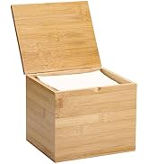 Sumnacon Disposable Face Towel Holder, Bamboo Face Towels Storage Box with Lid, Compatible with C...