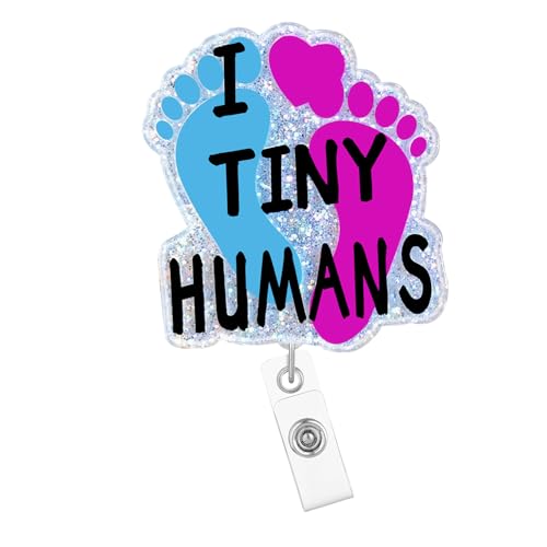 Bobine de badge rétractable NICU I Love Tiny Humans avec clip