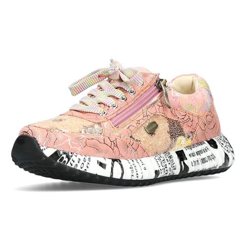 LAURA VITA Chaussures à Lacets Sneaker pour Femmes Burton 1123, Pointure:39 EU, La Couleur:Rose
