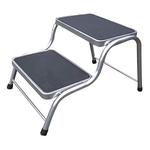 CR-MOESANCO® Peldaño Doble Caravana 150 kg Acero Galvanizado Antideslizante, Escalón Autocaravana Camper 2 Alturas 200/380 mm Estable