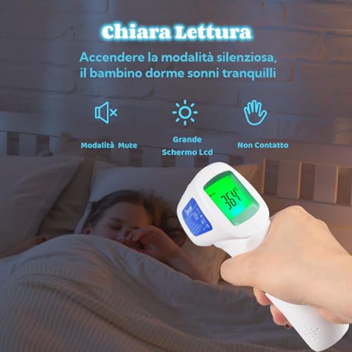 Berrcom Termómetro para la fiebre sin contacto por infrarrojos para la frente, termómetro digital médico 3 en 1 LCD - imagen 5