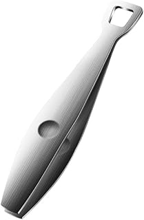 Cabilock Pinça de osso de peixe de aço inoxidável, removedor de pelos de porco, pato de frango, pinça plana e inclinada (prata)