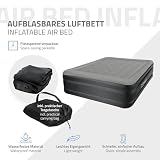ML-Design Luftmatratze 2 Personen 203x157x47 cm Grau, TÜV Zertifiziert, Luftbett selbstaufblasend mit elektrischer Luftpumpe 230V, Aufblasbare Matratze für Camping, Gästebett Doppelbett + Tragebeutel