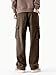 PLEPAN Men's Brown Corduroy Pants Casual Cargo Pants with Pockets Elastic Waist Drawstring Workout Wide Leg Loose Fit Sweatpants Dark Brown X-Large