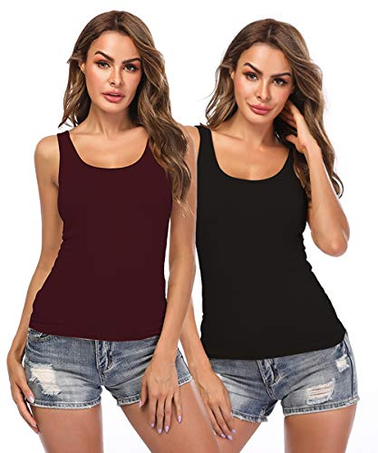 Image of Camisoles for Women with Built in Bra,Basic Yoga Top Layering Tank Top Padded Bra Undershirt(S-3XL)