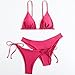Aniywn Pink Swimsuits for Women 3 Piece Bathing Suits Triangle Straps Bikini Top 2 Piece High Cut Shorts Fashion Swimwear