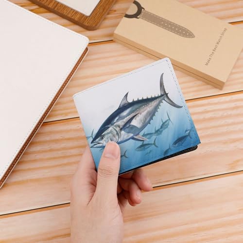 Wallet for Men Credit Card Holder Bluefin Tuna Thunnus Slim Wallet for Women Bifold Cash Wallet Coin Pocket4