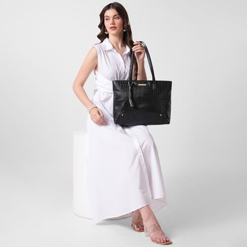Image of Caprese Sansa 16 Inch Laptop Large Tote Bag for Women | Stylish, Durable, Multi-Compartment Design for Work, Travel, Shopping | Comfortable Straps Shoulder and Handheld Bag for Daily Use