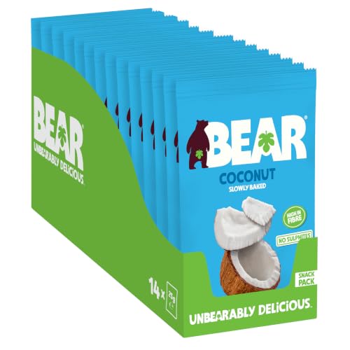 BEAR Fruit Coconut Chips Packs - Gently Baked Fruit - Healthy - Vegan - 14 x 25g