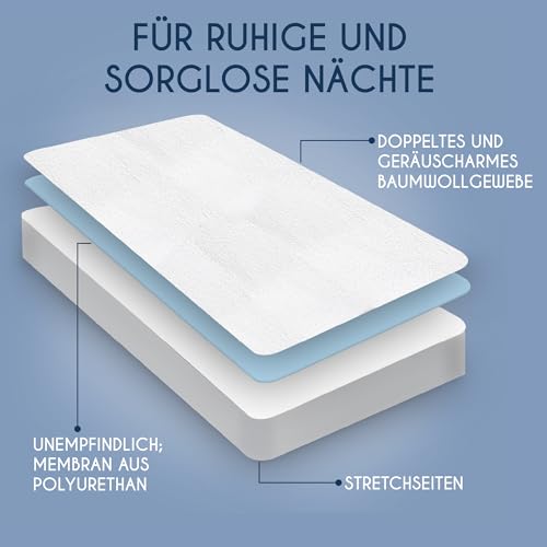 Dreamzie Matratzenschoner 160x200 cm Wasserdicht - Matratzenschutz Weich, Hypoallergen und Atmungsaktiv – Oeko-Tex Zertifiziert 2