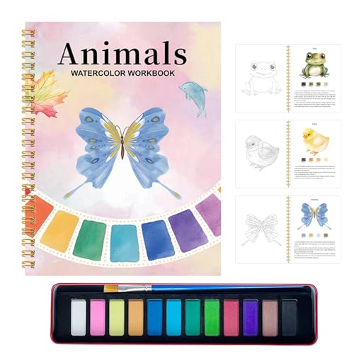 Quaderno Di Esercizi Per - Libro Di Esercizi Per La Pittura Ad | Libri D'arte Sull' Con 12 Colori E Materiali Per L'arte Del Pennello, Libro Di Pittura Sull'