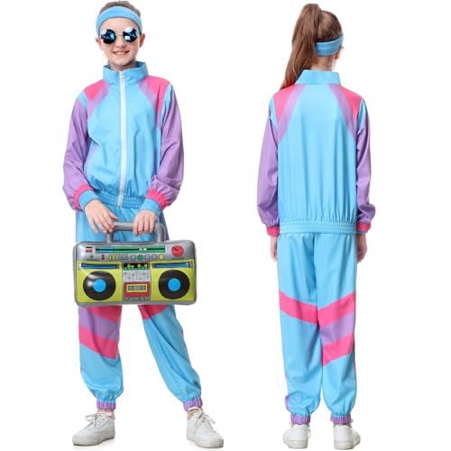 Disfraz completo 80s para niños con 6 piezas miniatura 5