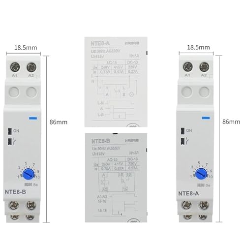 Relais temporisé industriel NTE8 commande extinction retardée DC 24V programmable - 3