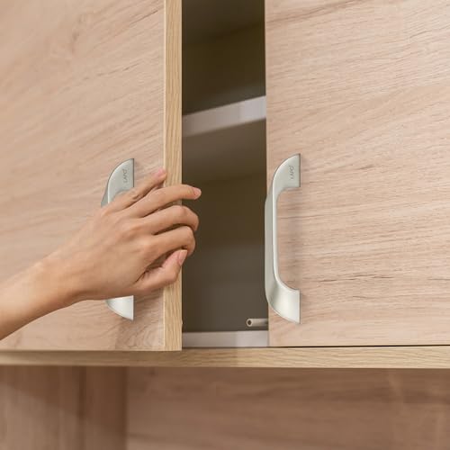 Image of LAPO 3 Piece Cabinet Handle for Drawer, Kitchen, Handle for Almirah, 4 Inch Window Handle, Pulls for Cupboard, Wardrobe, Pooja Mandir (96mm, Satin Matt Finish, 3 Years Warranty) Twist