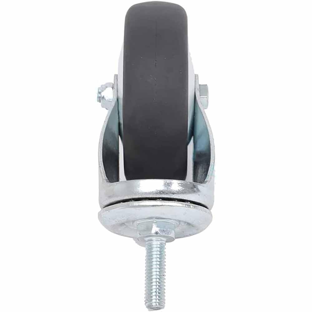 75 mm gumowe kółka skrętne z hamulcem, kółka meblowe do dużych obciążeń, nośność 130 kg, gwint M8 x 25 mm, zestaw 4 szt., ciche kółka zapewniają łatwą mobilność, rozmiar 3 cale