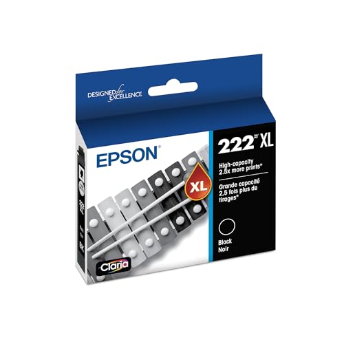 Cartouche Epson T222 encre noire haute capacité contre les textes de bureau illisibles