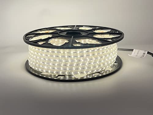LEDZEIT - Profi Serie - Ruban LED 50m extérieur et intérieur, 220V-240V, blanc chaud, dimmable, imperméable, extensible, Strip light, pour le bâtiment, le magasin, la décoration et l'éclairage