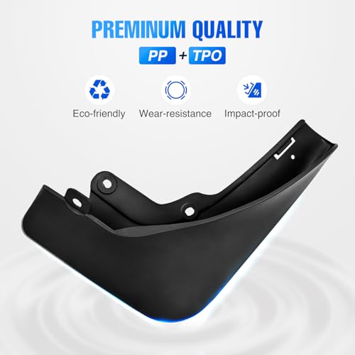 Image of Nilight Mud Flaps Splash Guards for Tesla Model Y 2020 2021 2022 2023 2024 | No Drilling Precision Fit Exterior Accessories Heavy-Duty Splash Guards Protection, Front & Rear Set
