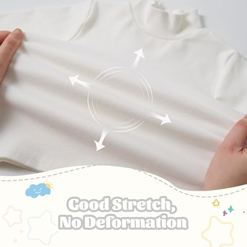 فولنبوي مجموعة من 3 بلايز للاطفال الصغار باكمام طويلة ورقبة مرتفعة (1-6 سنوات)، تي شيرت داخلي حراري من القطن الناعم، اسود وابيض ورمادي، 18-24 شهر