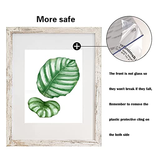 Seseat 11X14 Frames Pack Of 4,Display Pictures 8X10 With Mat Or 11X14 Without Mat,Wall Mounting, Distressed White #TOP5