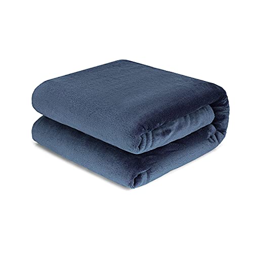 TAFTS Throw Blankets - Ultra Plush 320GSM - Soft, Ultra Comfy, Fluffy and Fuzzy - Plush Blankets and Throws for Couch, Bed & Living Room - All Seasons - Blankets King Size - Slate Blue