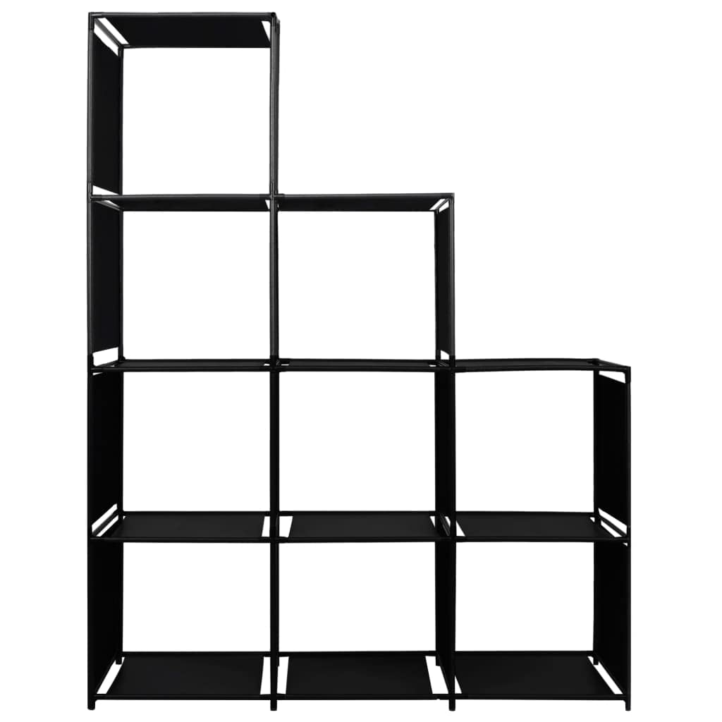 Regał schodkowy 130 x 45 x 170 cm, czarny, 9 otwartych półek, uniwersalny organizer Cube na książki, przedmioty kolekcjonerskie, rośliny, trwałe kostki do przechowywania, do domu, nowoczesne