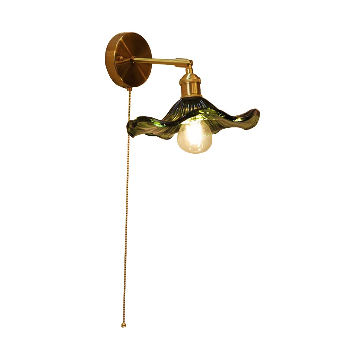 KBUUKYYXouy Wall Lamp with Switch, Adjustable Industrial Sconce, Creative Glass Shade for Bedroom, Living Room, Study, Kitchen, Bathroom, Loft(Green)