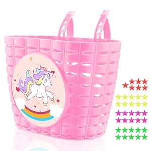 Erzekrim Einhorn Kinderfahrradkorb Rosa Kunststoff