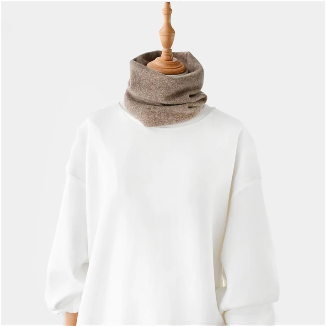 Lmtossey Sciarpa in cashmere da donna tinta unita invernale calda lavorata a maglia sciarpe sottili unisex uomo foulard lana collo sciarpe anello