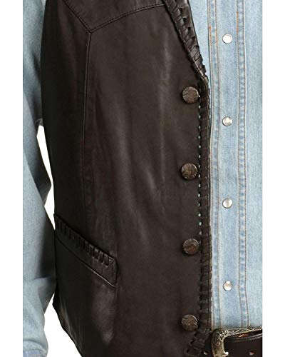 Scully Men's Whipstitch Lamb Leather Vest Black Large #TOP1