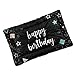Black-Happy-dirthday-Doodle Warm Dog Bed Mat, Dog Crate Pad for Small Dogs, Machine Washable Portable and Soft Pet Bed Mat, Anti-Slip 24 x 18 inch