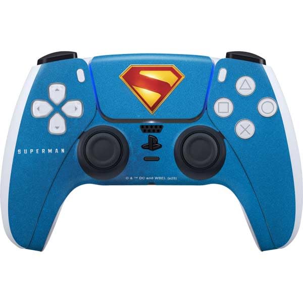 Skinit Decal Gaming Skin Compatible with PS5 Controller - Officially Licensed Superman 2025 Classic Superman Shield Emblem Design