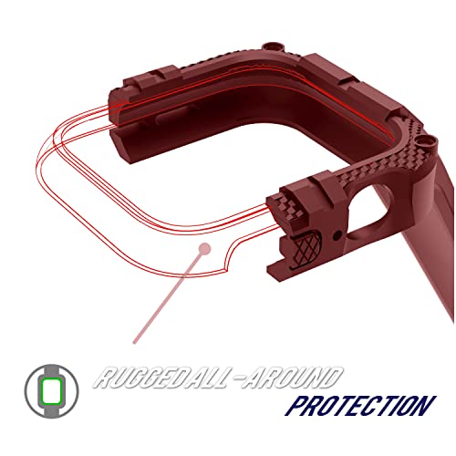 T-ENGINE Rugged Watch band Compatible with Apple Watch Series 9 Band for 45mm 44mm 42mm SE 9/8/7/6/5/4/3 for Men (45mm/44mm/42mm, Wine Red) - Thumbnail 4