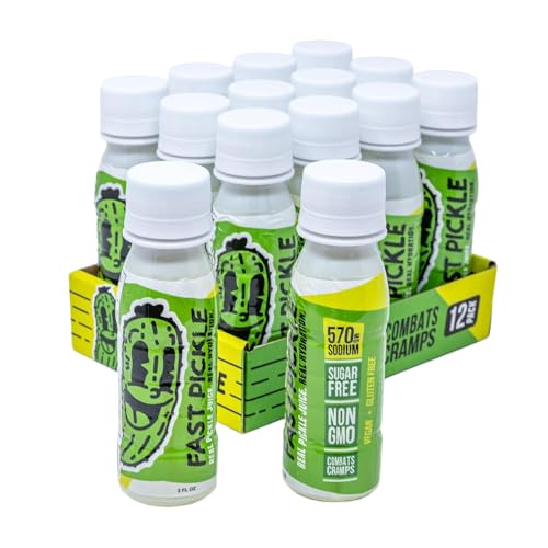 Fast Pickle Juice Pickle Shots For Leg Cramps Relief - Hydration & Electrolyte Support, No Sugar,...
