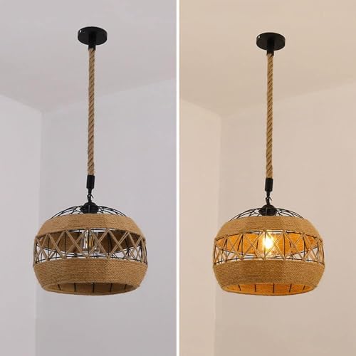 Suspension en corde de chanvre pour rénovation style rustique