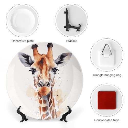 Plato decorativo de porcelana con jirafa, 6 pulgadas miniatura 3