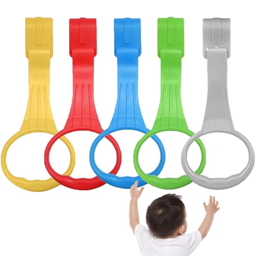 Image of Awleynz 5Pcs Baby Playpen Pull up Rings, Pull up Rings for Play Pen, Playpen Accessories for Help Stand Up Walking Training Tool Newborn (5 Colors)
