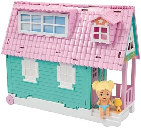 Cicciobello Amicicci, Casa de los bebés de Juegos Rosa y Verde Pastel, amiguitos chiquititos, Incluye muñeca, Set de Juguete Grande con Accesorios de Juego Divertidos, 3 años, Famosa (AMC04000)
